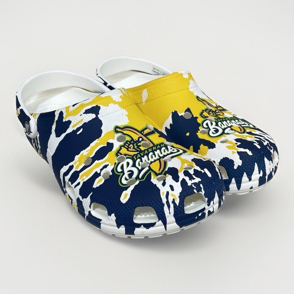 Crocs Savannah Bananas Banana Ball Unisex Clogs Size Men’s 11 Yellow Blue New - Picture 2 of 9